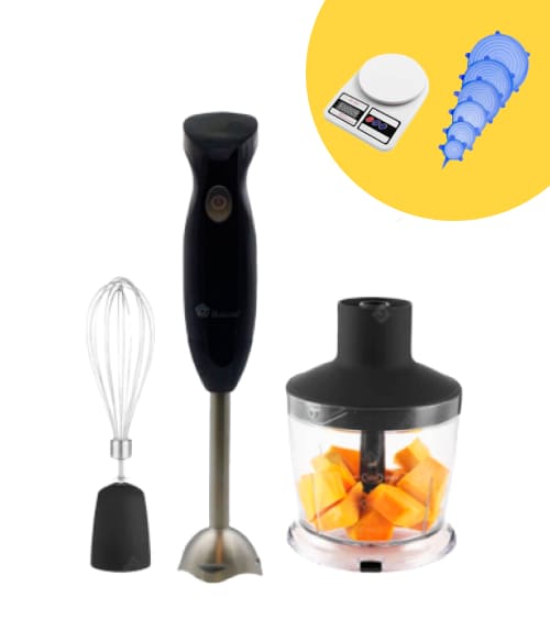 Блендер 3в1 электрический + Кухонные весы + Универсальные силиконовые крышки